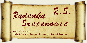 Radenka Sretenović vizit kartica